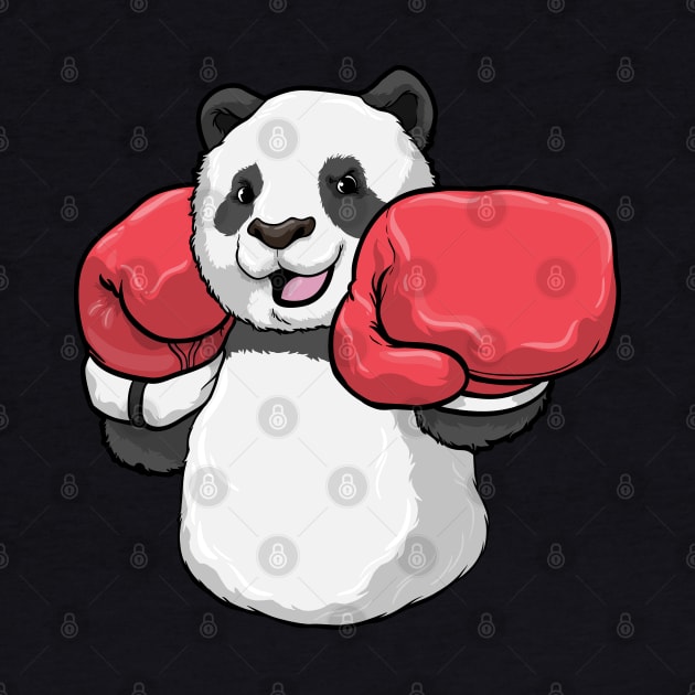 Panda at Boxing with Boxing gloves by Markus Schnabel